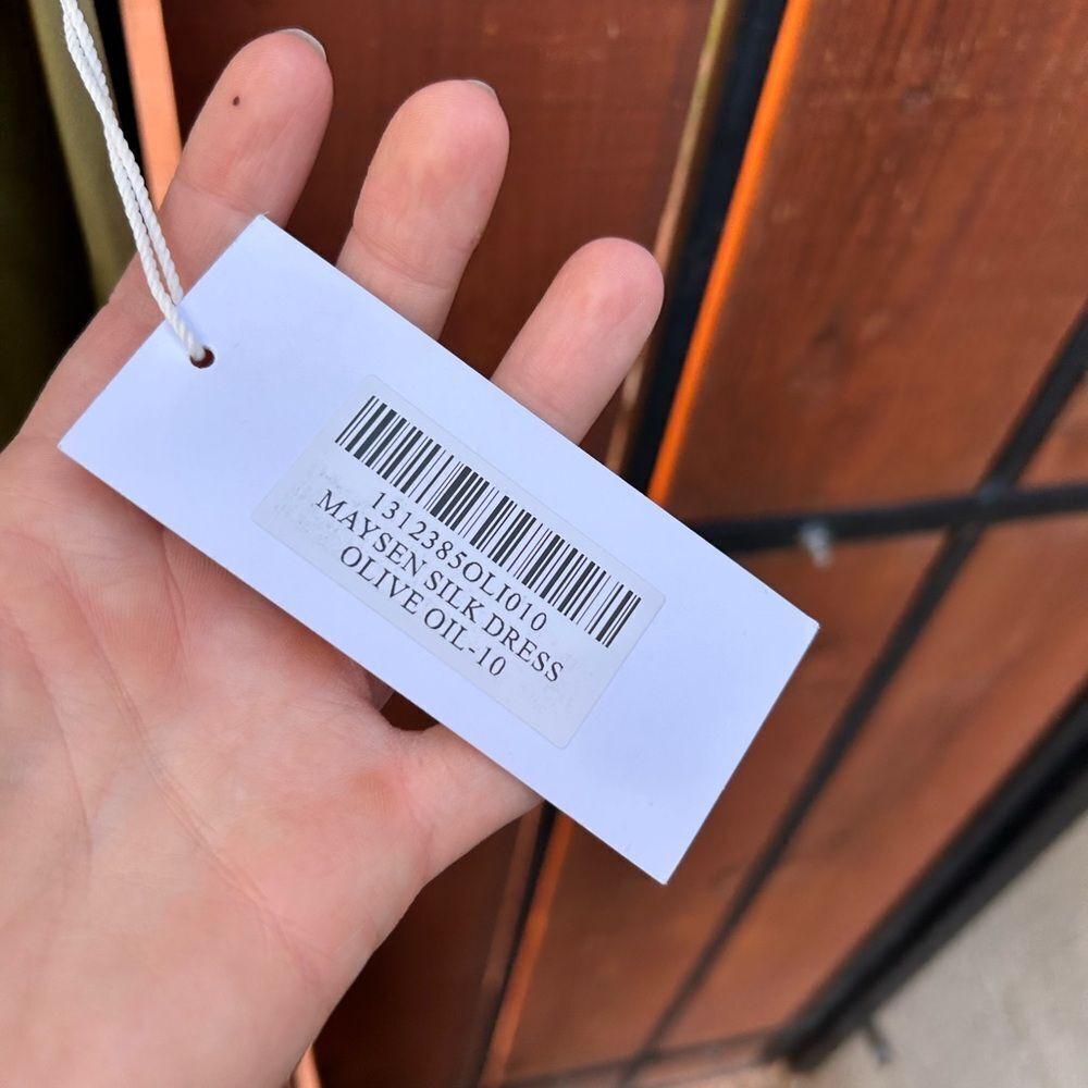 NWT Reformation Maysen Silk Dress - Olive Oil size 10 - Picture 8 of 15